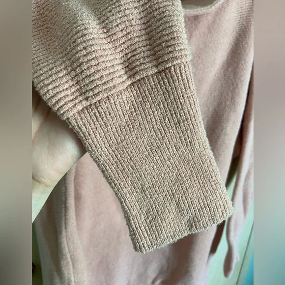 Free People Ottoman Slouchy Tunic Sweater Pink Sun Sand Medium - Picture 5 of 13